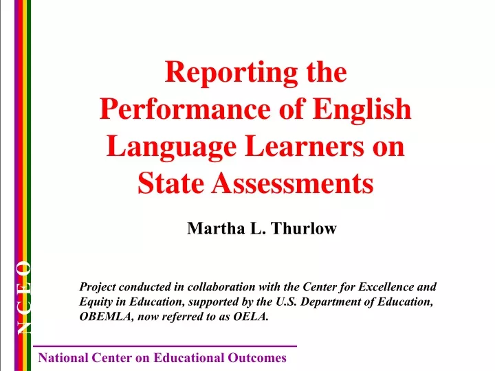 reporting the performance of english language