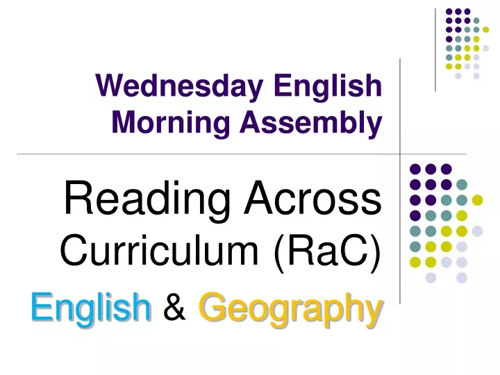 wednesday english morning assembly