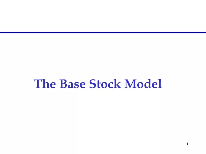 the base stock model