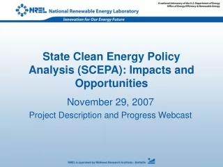State Clean Energy Policy Analysis (SCEPA): Impacts and Opportunities