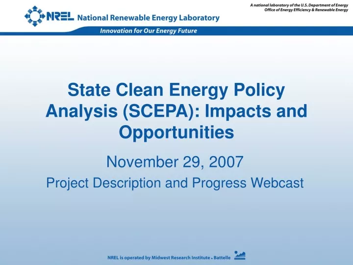 state clean energy policy analysis scepa impacts and opportunities
