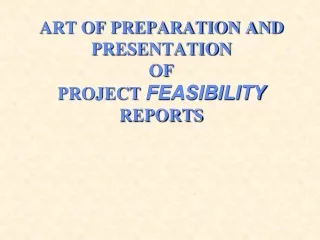 ART OF PREPARATION AND PRESENTATION  OF  PROJECT  FEASIBILITY REPORTS