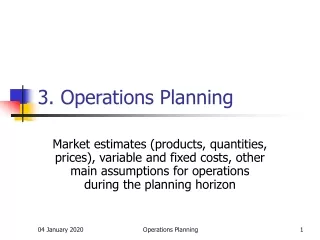 3. Operations Planning