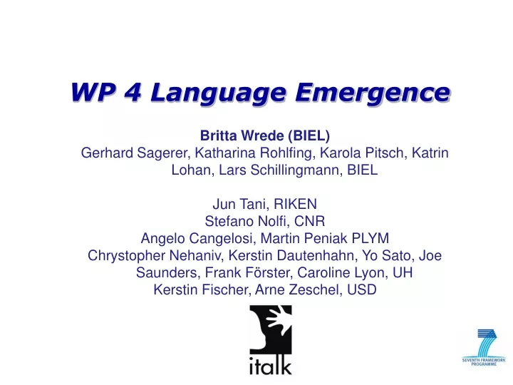 wp 4 language emergence