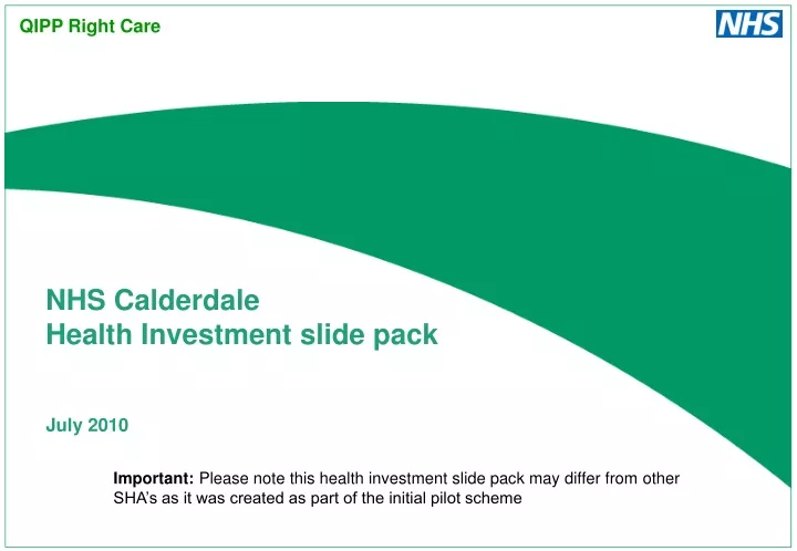 nhs calderdale health investment slide pack