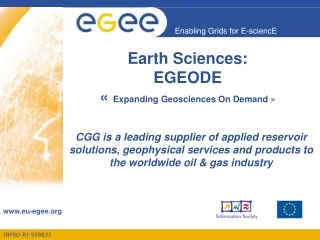Earth Sciences: EGEODE «  Expanding Geosciences On Demand »