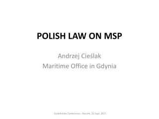 POLISH LAW ON MSP
