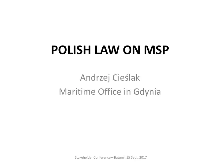 polish law on msp