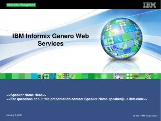 IBM Informix Genero Web Services