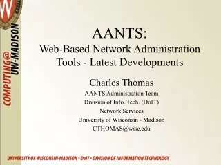 AANTS: Web-Based Network Administration Tools - Latest Developments