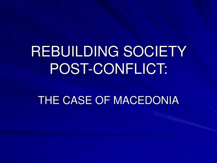 rebuilding society post conflict