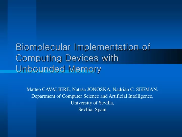 biomolecular implementation of computing devices with unbounded memory