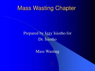 Mass Wasting Chapter