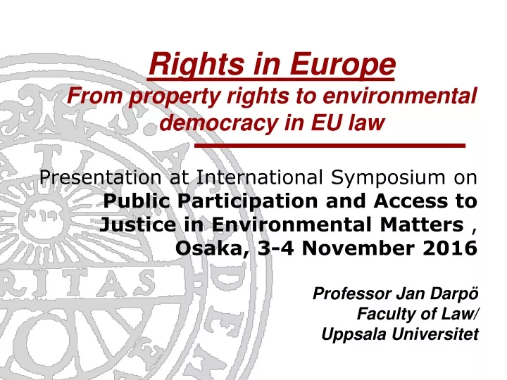 rights in europe from property rights to environmental democracy in eu law