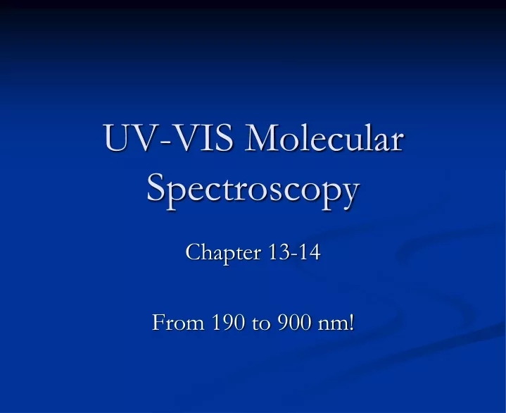 uv vis molecular spectroscopy