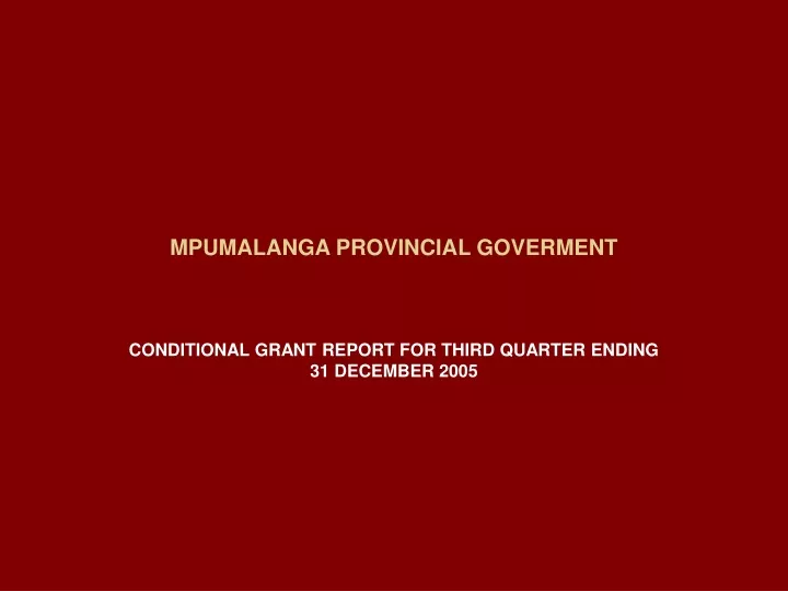 mpumalanga provincial goverment