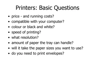 Printers: Basic Questions