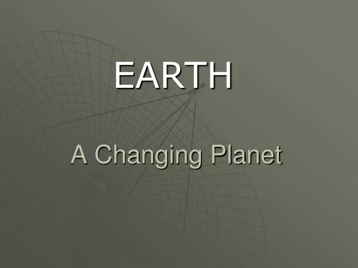 a changing planet