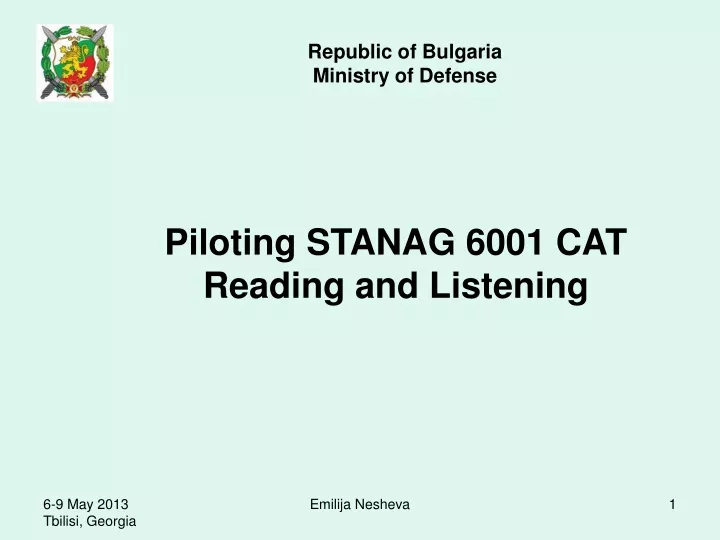 republic of bulgaria ministry of defense