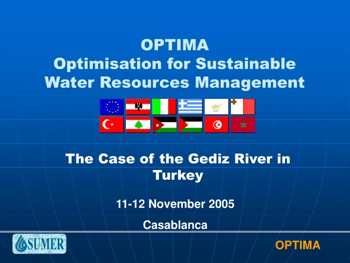 optima optimisation for sustainable water resources management