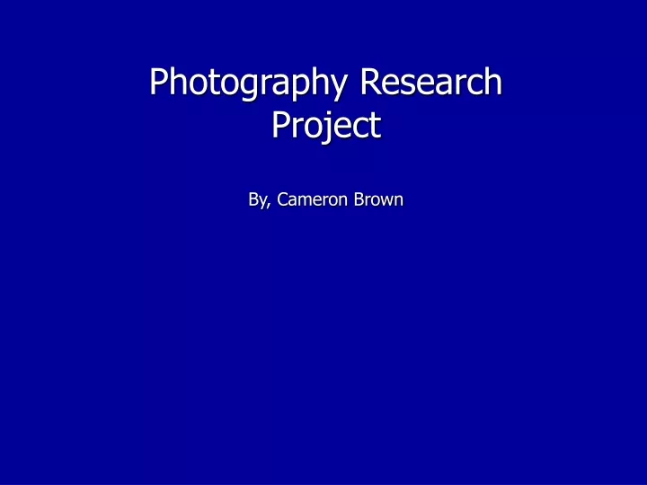 photography research project by cameron brown