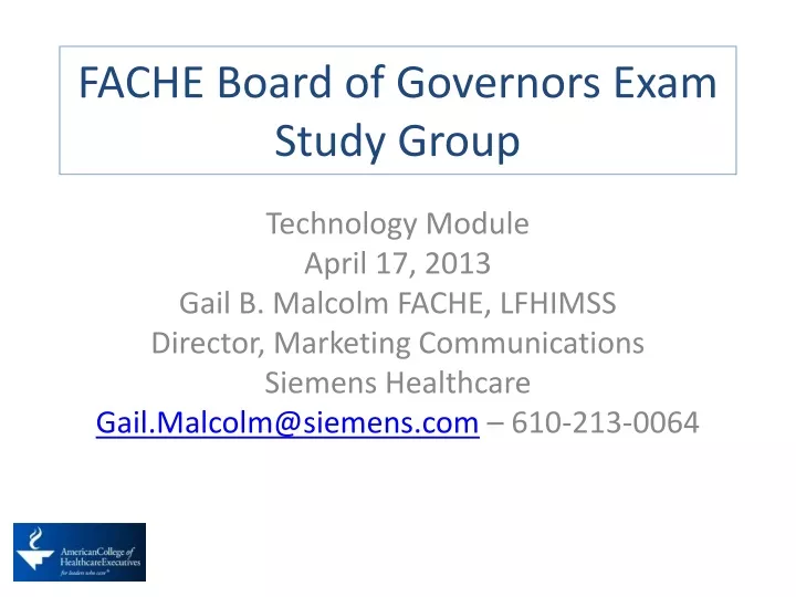 fache board of governors exam study group