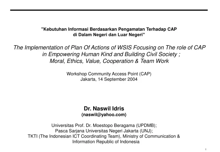 kebutuhan informasi berdasarkan pengamatan