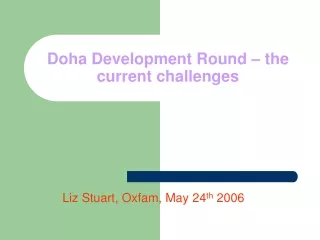Doha Development Round – the current challenges