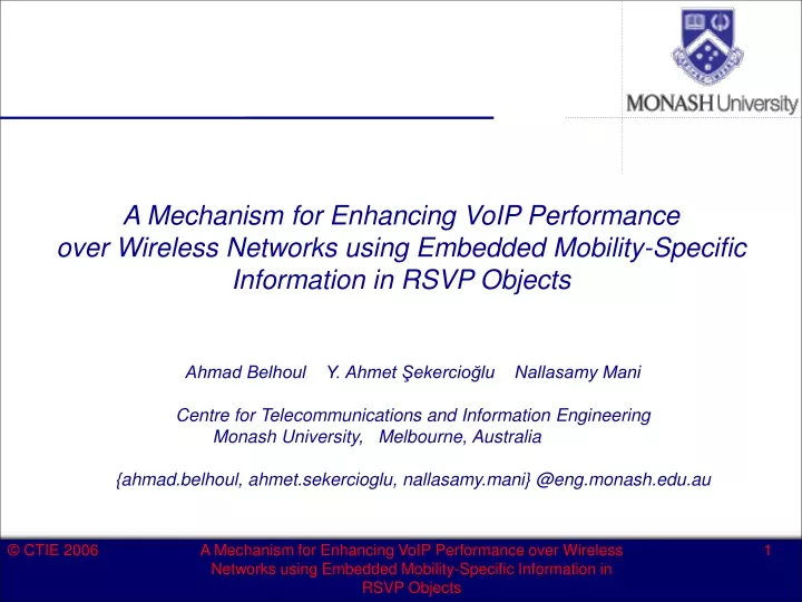 a mechanism for enhancing voip performance over
