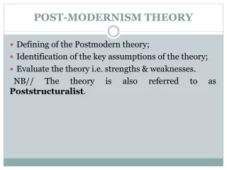 POST-MODERNISM THEORY