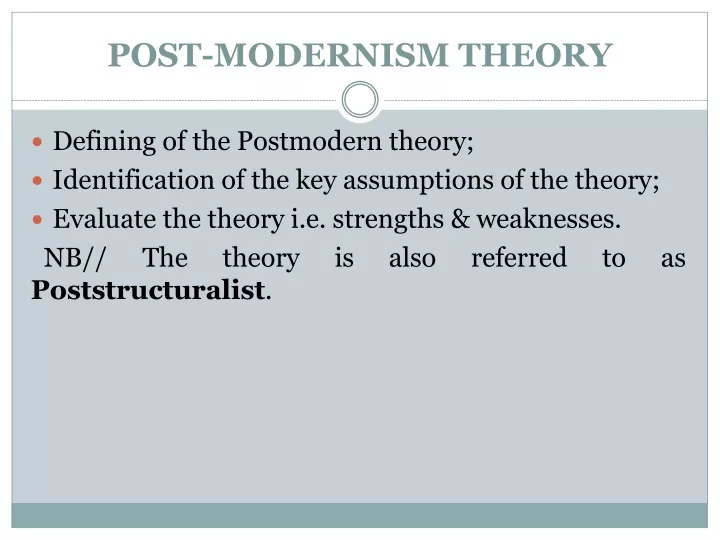 post modernism theory