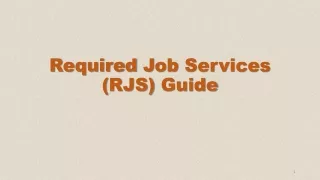 Required Job  Services  ( RJS)  Guide