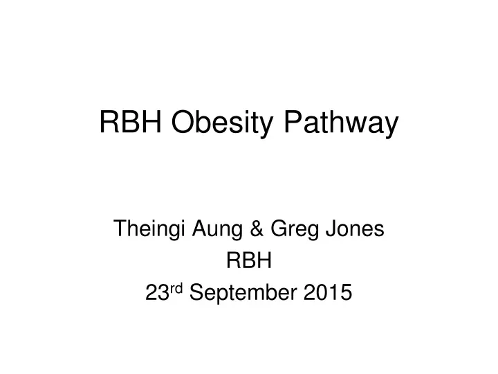 rbh obesity pathway