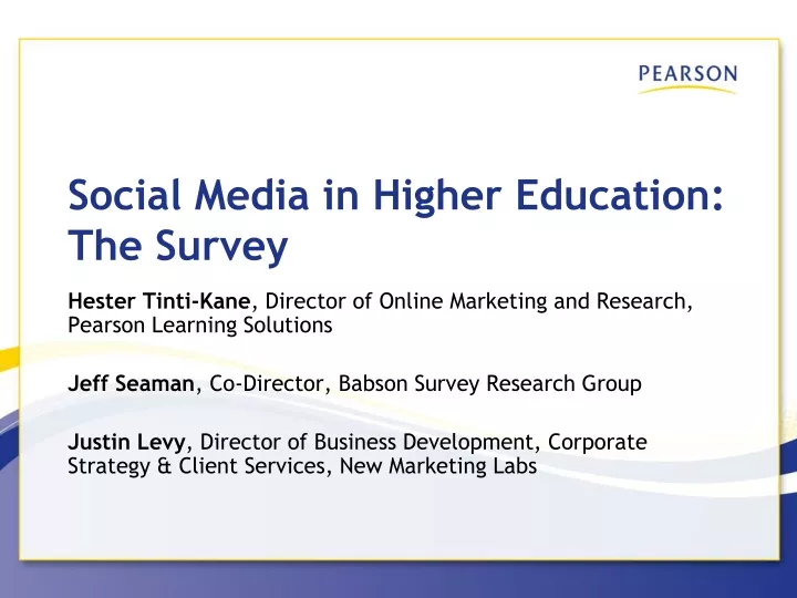social media in higher education the survey