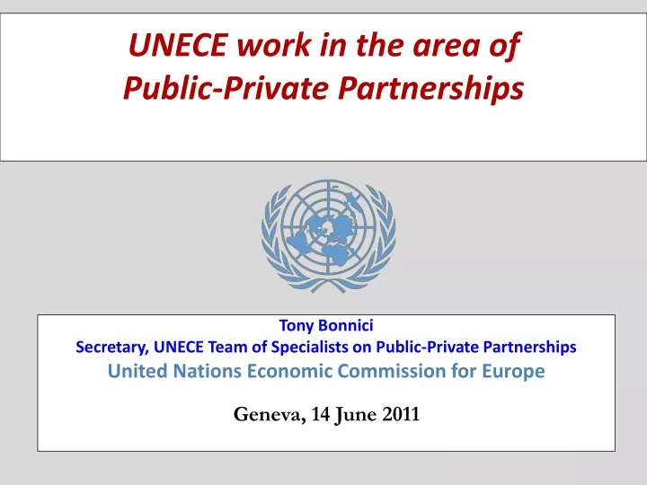 unece work in the area of public private partnerships