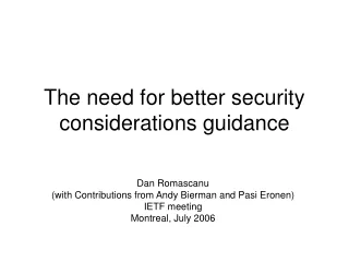 The need for better security considerations guidance