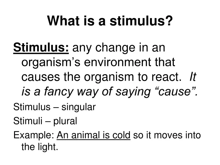 what is a stimulus