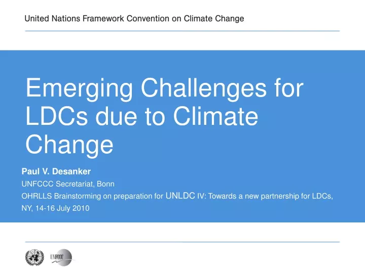 emerging challenges for ldcs due to climate change