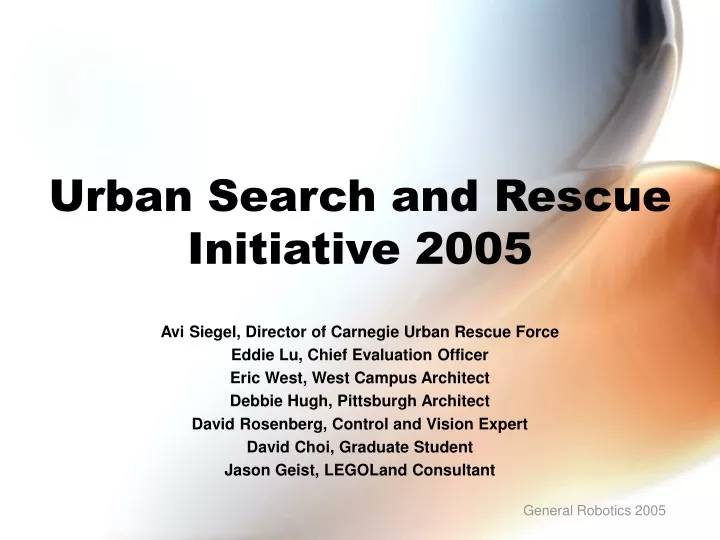urban search and rescue initiative 2005