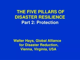 THE FIVE PILLARS OF  DISASTER RESILIENCE Part 2: Protection