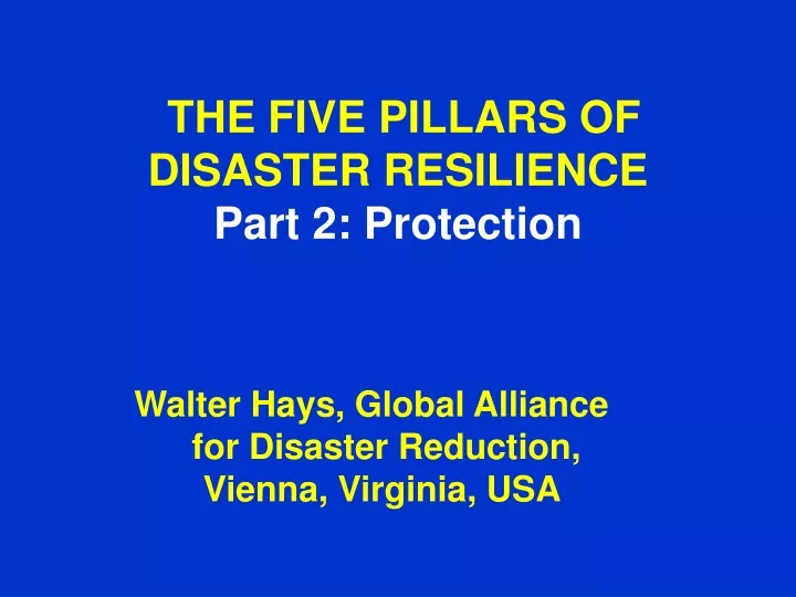 the five pillars of disaster resilience part 2 protection
