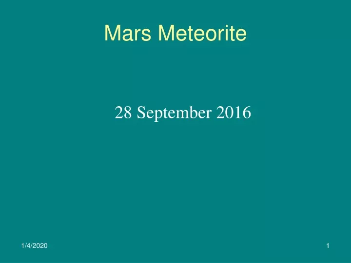 mars meteorite