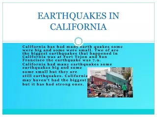 EARTHQUAKES IN CALIFORNIA
