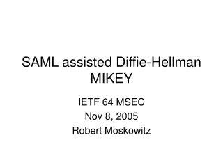 SAML assisted Diffie-Hellman MIKEY