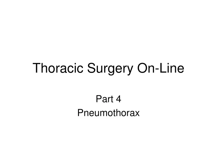 thoracic surgery on line