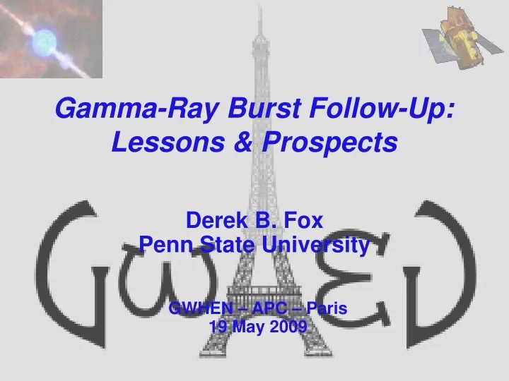 gamma ray burst follow up lessons prospects