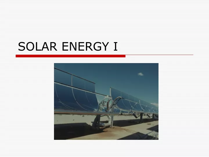 solar energy i