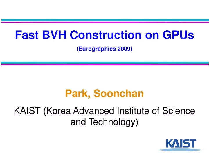 fast bvh construction on gpus eurographics 2009