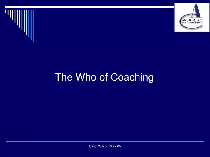 the who of coaching
