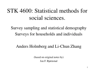 STK 4600: Statistical methods for social sciences.